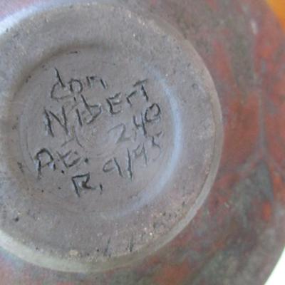 Don Nibert Altered Earth Pottery Jar Signed - B