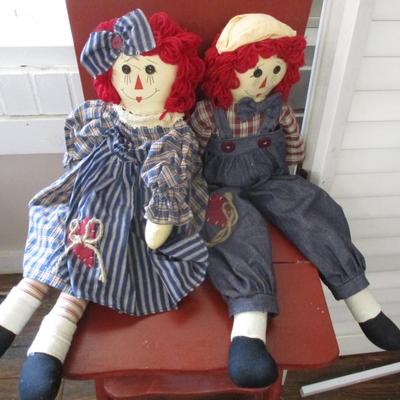 Vintage Raggedy Ann and Andy Dolls - C