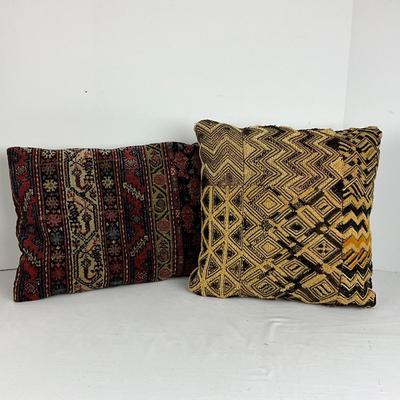 858 Pair of Two Wool Carpet Pillows