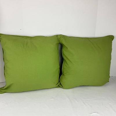 865 Pair of POTTERY BARN Lime Green Butterfly Embroidered Decorative Pillows