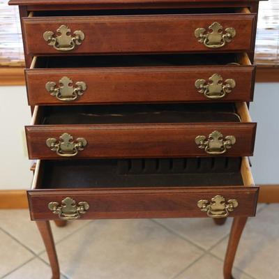 Solid Cherry Queen Anne Styler Silver Chest/Jewelry