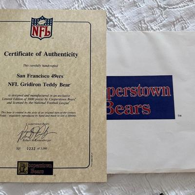 Cooperstown Bears - 49ers Bear - COA