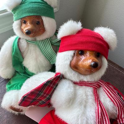 Raikes -Red & Green Elf Bear Pair
