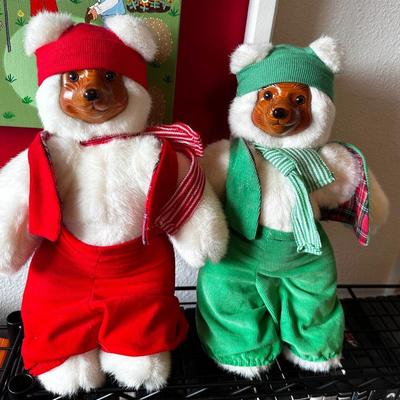 Raikes -Red & Green Elf Bear Pair