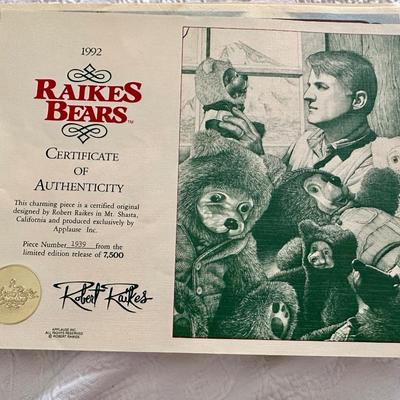 Raikes - 1992 Santa Bear - COA