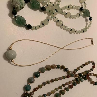 Jade Jadite Estate Jewelry Necklace Lot