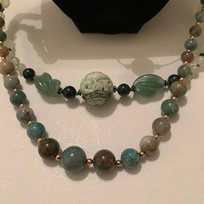 Jade Jadite Estate Jewelry Necklace Lot