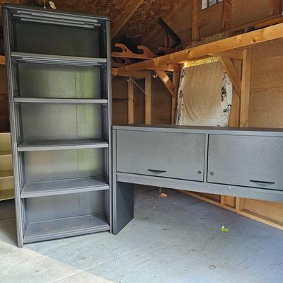 Two Grey Storage Units  (OB2-JS)