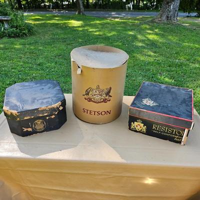 Three Men's Vintage Hats/Boxes (OB2-JS)