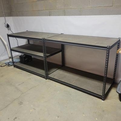 Pair of Metal and Wood Shelving Units (WS-DW)