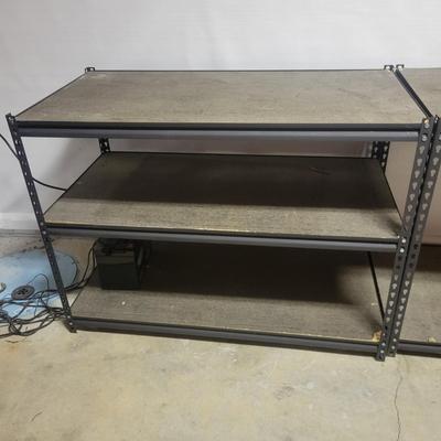 Pair of Metal and Wood Shelving Units (WS-DW)
