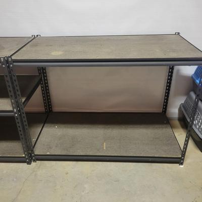 Pair of Metal and Wood Shelving Units (WS-DW)