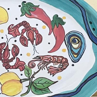 DANA YOUNGBERG & CO.  ~ Melamine Oval Seafood Platter