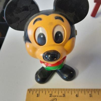 1976 Talking Pull String Mickey Mouse Plastic Figure with new Mickey Picture frame