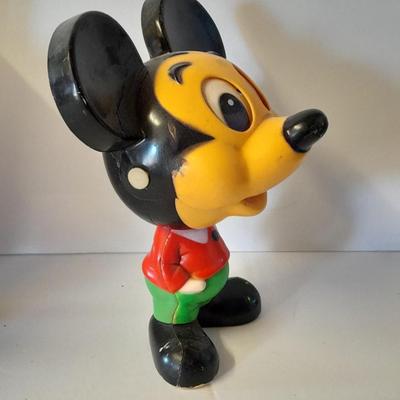 1976 Talking Pull String Mickey Mouse Plastic Figure with new Mickey Picture frame