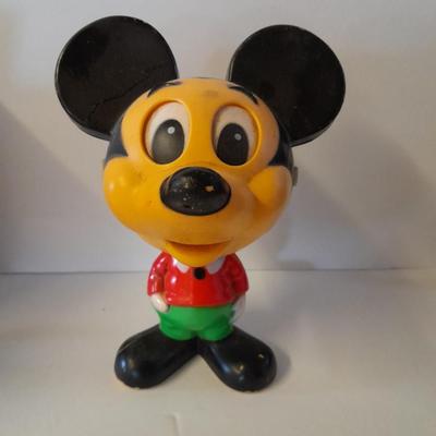1976 Talking Pull String Mickey Mouse Plastic Figure with new Mickey Picture frame