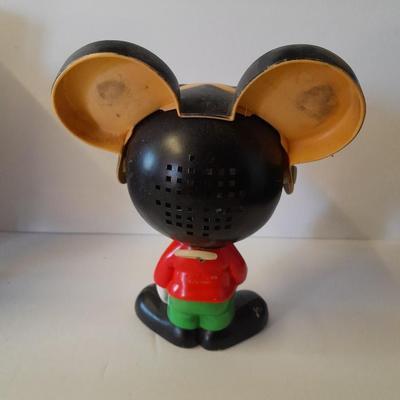 1976 Talking Pull String Mickey Mouse Plastic Figure with new Mickey Picture frame