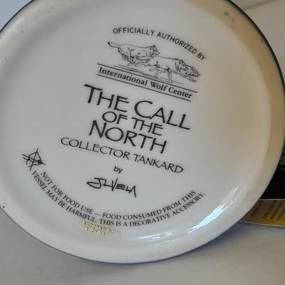 The Franklin Mint Collector's Tankard the Call of the North Wolf Stein