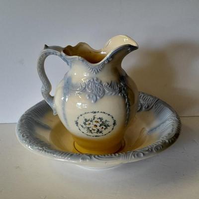 Vintage Arners pottery pitcher and bowl