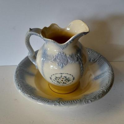 Vintage Arners pottery pitcher and bowl