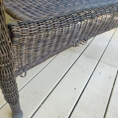 Rattan Bench and Glass Topped Table (D-DW)