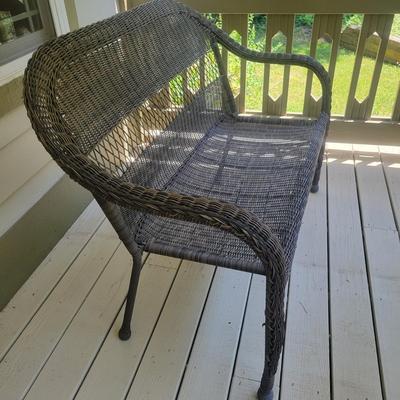 Rattan Bench and Glass Topped Table (D-DW)