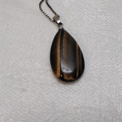 Vintage Tiger Eye 925 20" Necklace