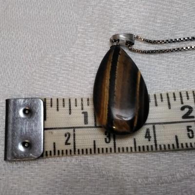 Vintage Tiger Eye 925 20" Necklace