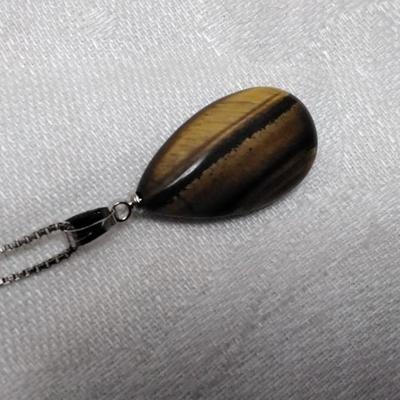 Vintage Tiger Eye 925 20" Necklace