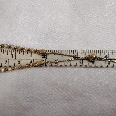 Italian CZ Gold Vermeil Adjustable Bracelet