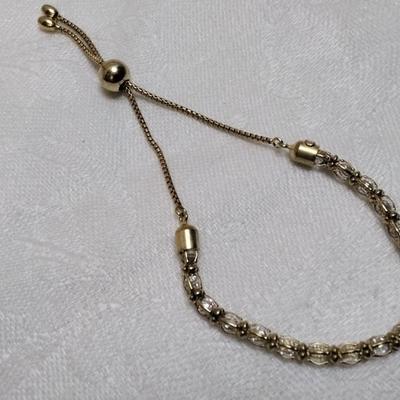 Italian CZ Gold Vermeil Adjustable Bracelet