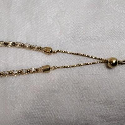 Italian CZ Gold Vermeil Adjustable Bracelet