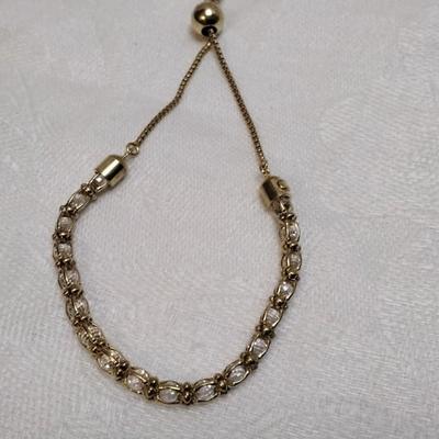 Italian CZ Gold Vermeil Adjustable Bracelet
