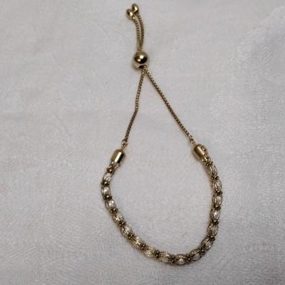 Italian CZ Gold Vermeil Adjustable Bracelet