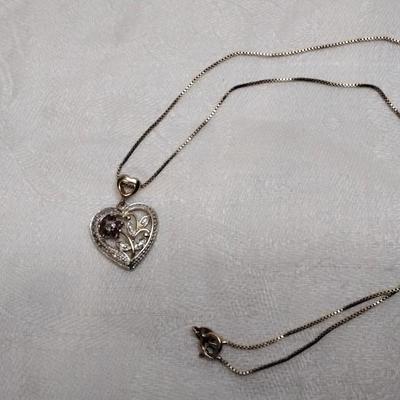 Ross Simons Ruby Flower 18" Italian Gold Vermeil Necklace