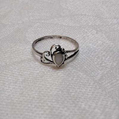 Vintage Milky Quartz 925 Ring Size 7.5