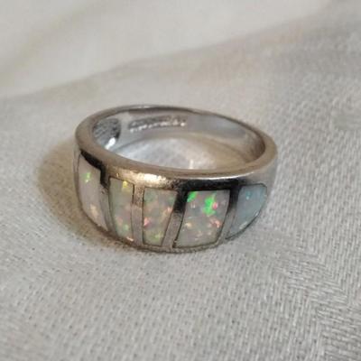 Vintage  Opal 925 Ring Size 7