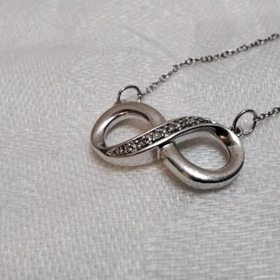 Vintage Diamond Eternity Necklace MSCO 18" 925 Necklace