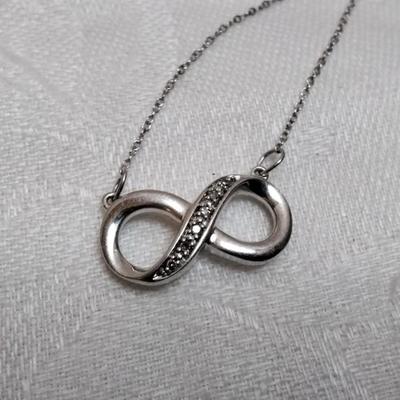 Vintage Diamond Eternity Necklace MSCO 18" 925 Necklace