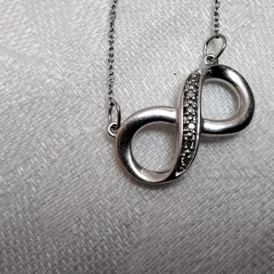 Vintage Diamond Eternity Necklace MSCO 18" 925 Necklace