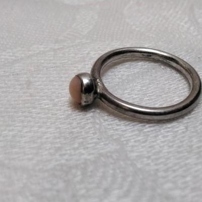 Angel Pink Coral 925 Ring Size 5