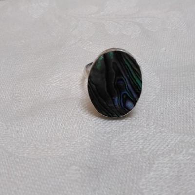 Vintage Abalone 925 Ring Size 8