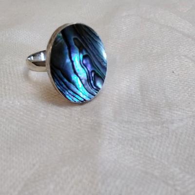 Vintage Abalone 925 Ring Size 8