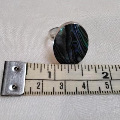 Vintage Abalone 925 Ring Size 8