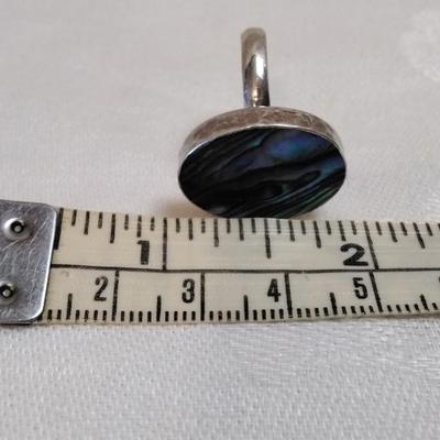 Vintage Abalone 925 Ring Size 8