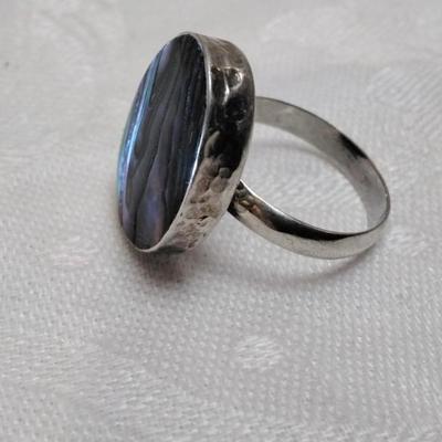 Vintage Abalone 925 Ring Size 8