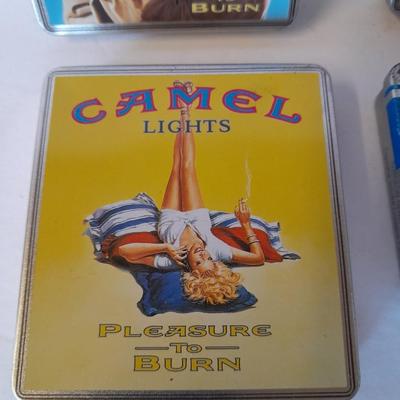 Four vintage Camel Cigarette metal tins