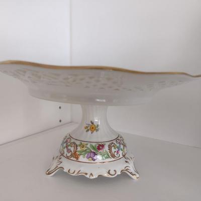 Vintage Royal Dresdner Carl Shumann Bavaria Reticulated Footed Dessert Platter Compote Choice A