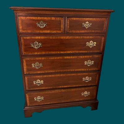 VINTAGE TALL MAHOGANY DRESSER, CHIPPENDALE STYLE, BY DIXIE