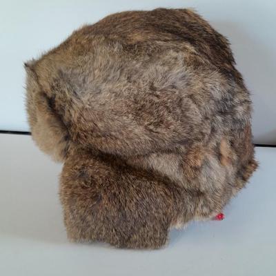 Vintage Golden Swallow Hat Rabbit Fur Pelt Trapper Hunting Flap Peking China XL